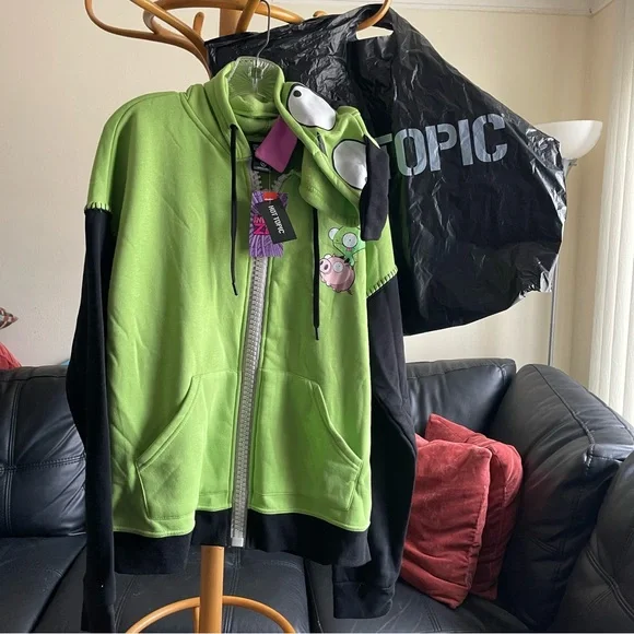 NWT Invader Zim GIR cosplay hoodie jacket top  XL - Picture 6 of 8
